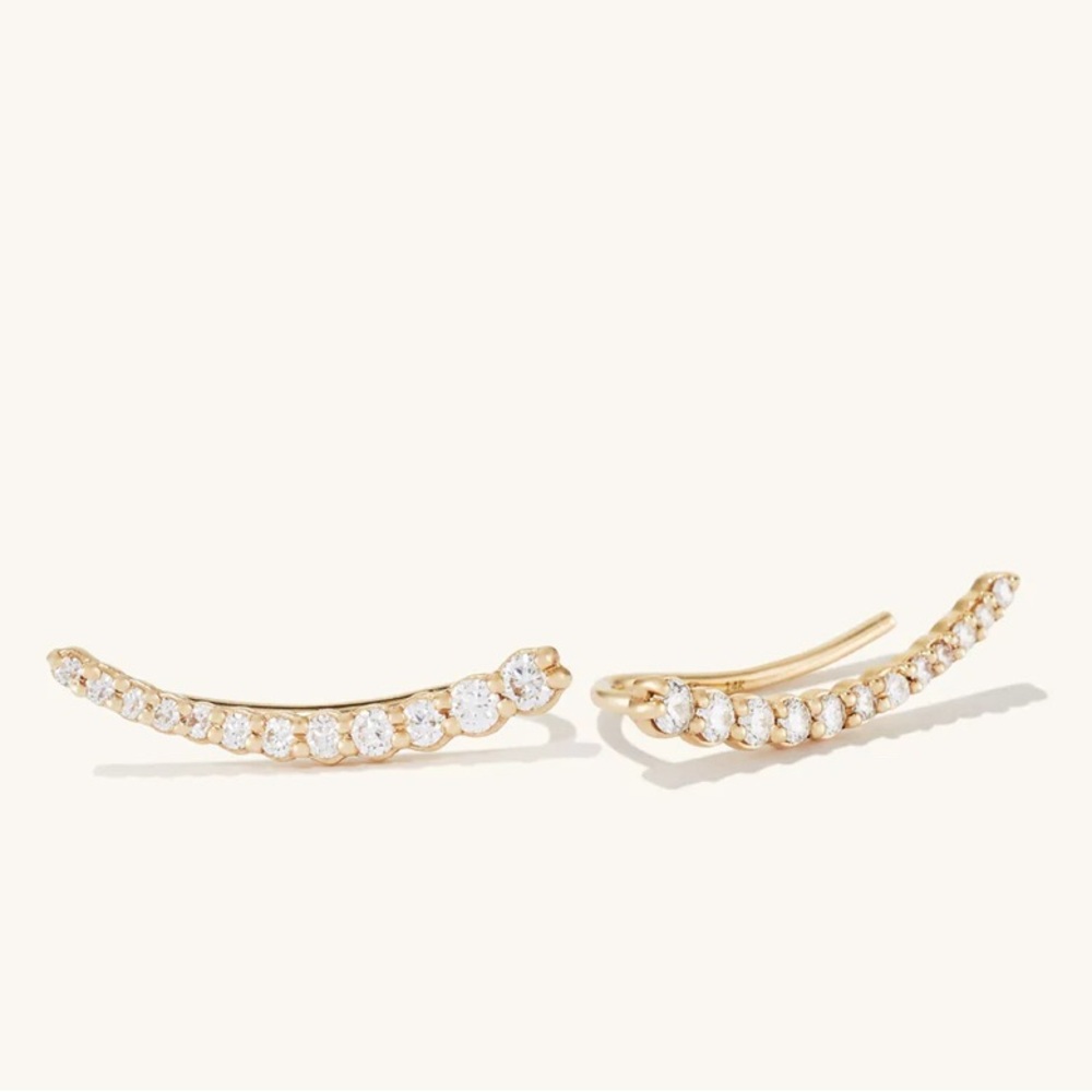 Mejuri: 14k Yellow Gold and Pavé Diamond Climber- ONE ONLY -LEFT EAR- New - Picture 2 of 7